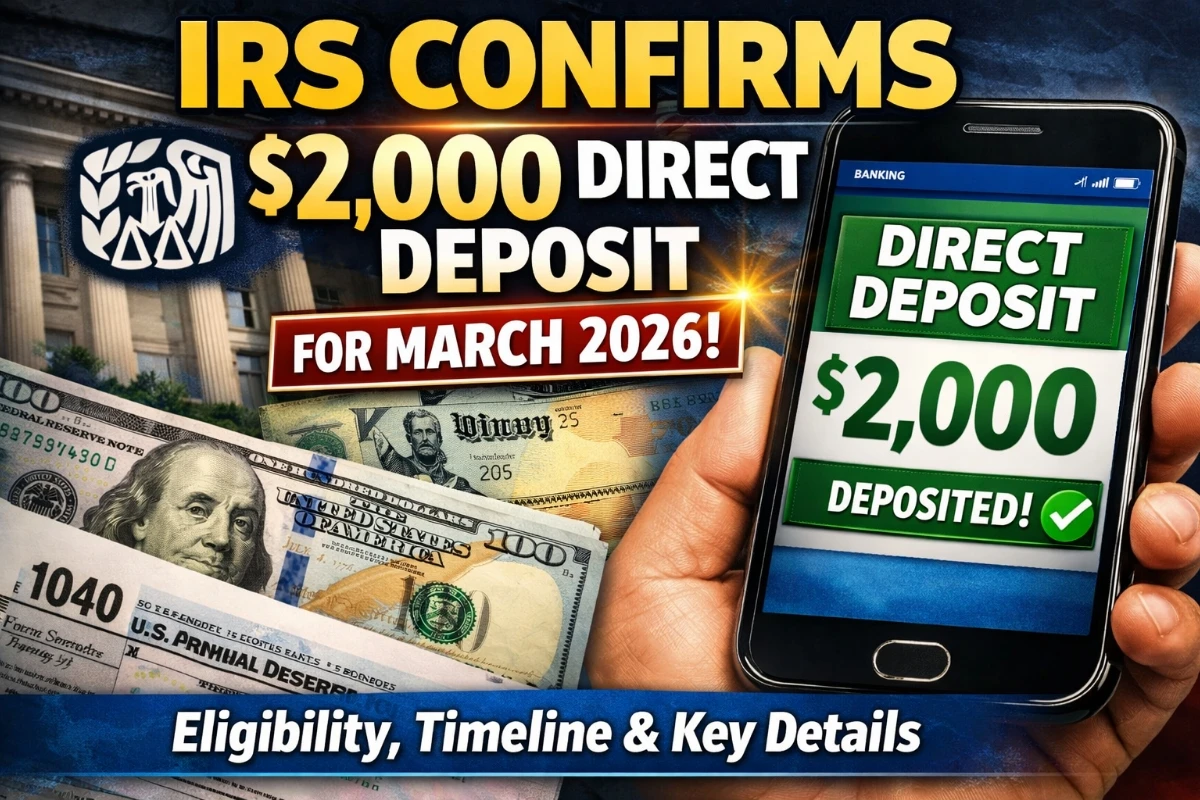 IRS Confirms $2,000 Direct Deposit for March 2026
